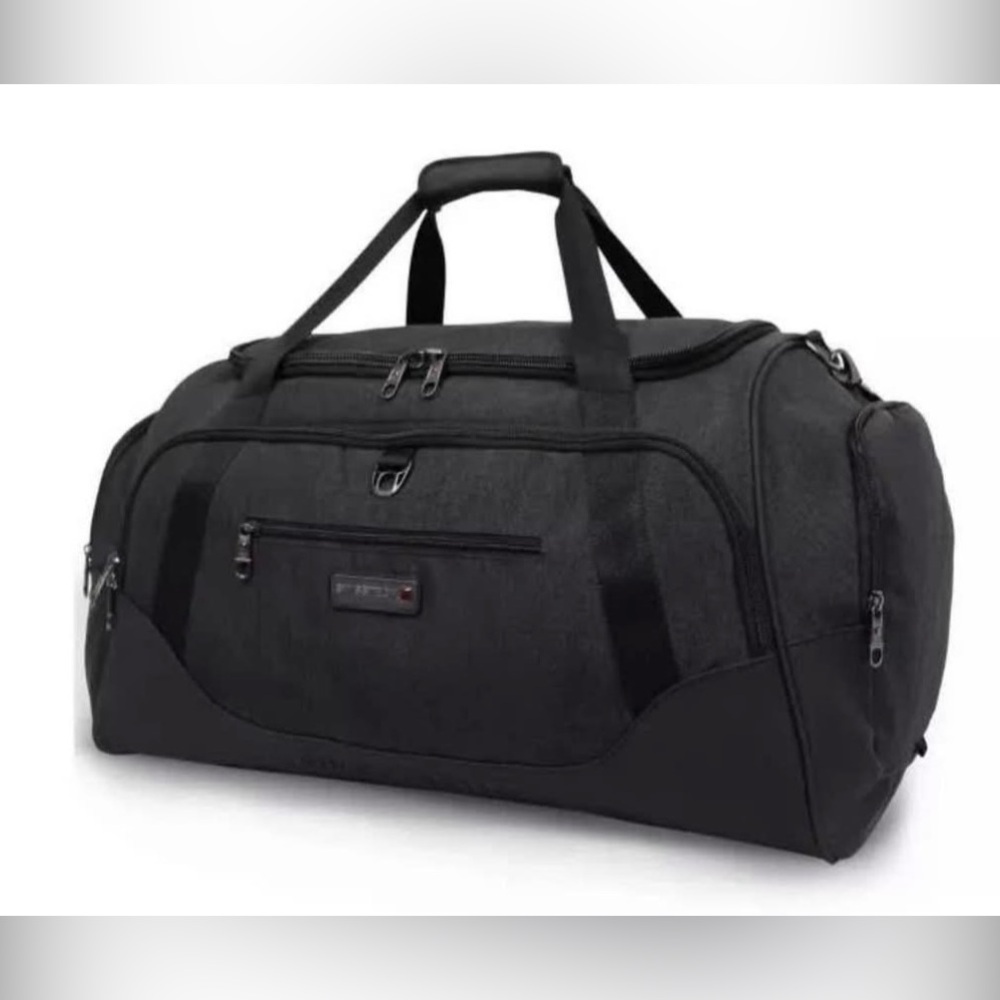 SWISSTECH Black Excursion 28" Travel Duffel Bag With Strap Vacation Sports New